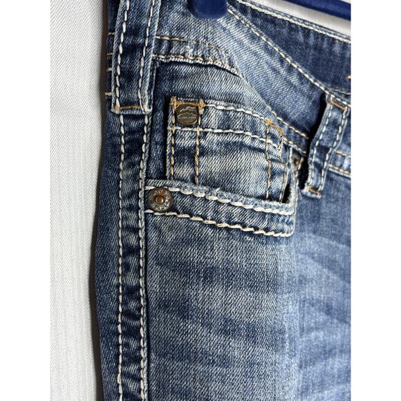 Silver Suki Surplus Jeans Women’s Sz 28/32 - Boot Cut, Medium Wash, Faded & Worn - Picture 3 of 11